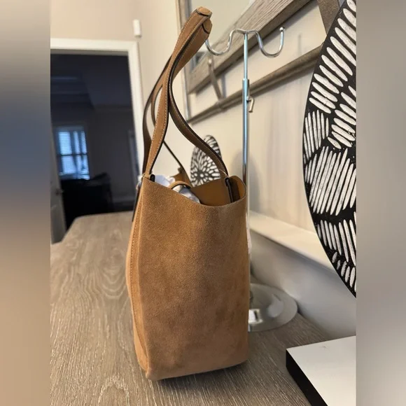 NWT Coach Hadley Turnlock Brown Suede Tote Bag - Picture 6 of 11